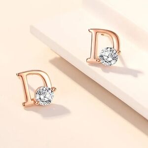 🆕️Plated 925 Sterling Silver CZ D Earrings